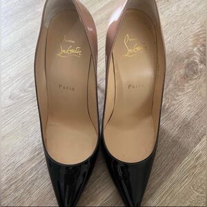 Louboutin heels 2 tone Black- Nude . Kate 100 Patent Degrade